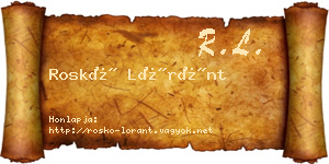 Roskó Lóránt névjegykártya